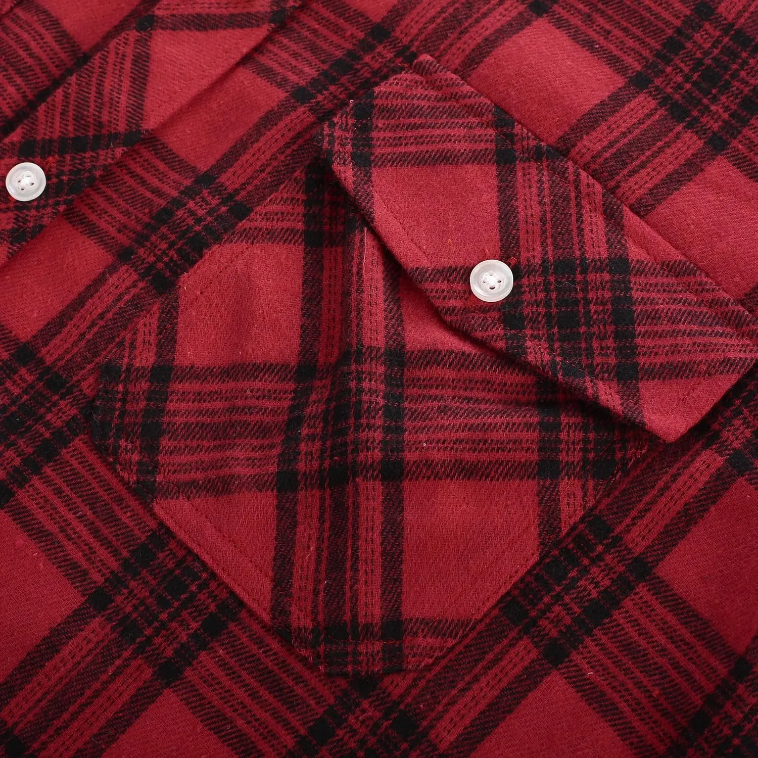 PJ PAUL JONES Mens Flannel Plaid Shirt Casual Long Sleeve Button Down Shirts with Pockets