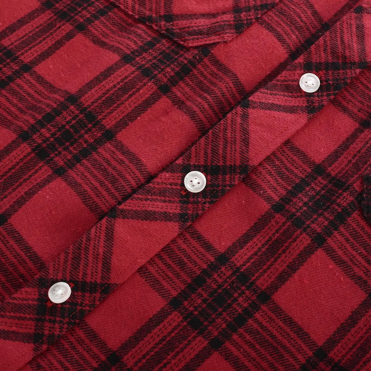 PJ PAUL JONES Mens Flannel Plaid Shirt Casual Long Sleeve Button Down Shirts with Pockets