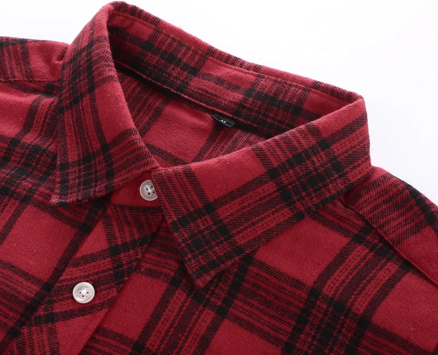 PJ PAUL JONES Mens Flannel Plaid Shirt Casual Long Sleeve Button Down Shirts with Pockets