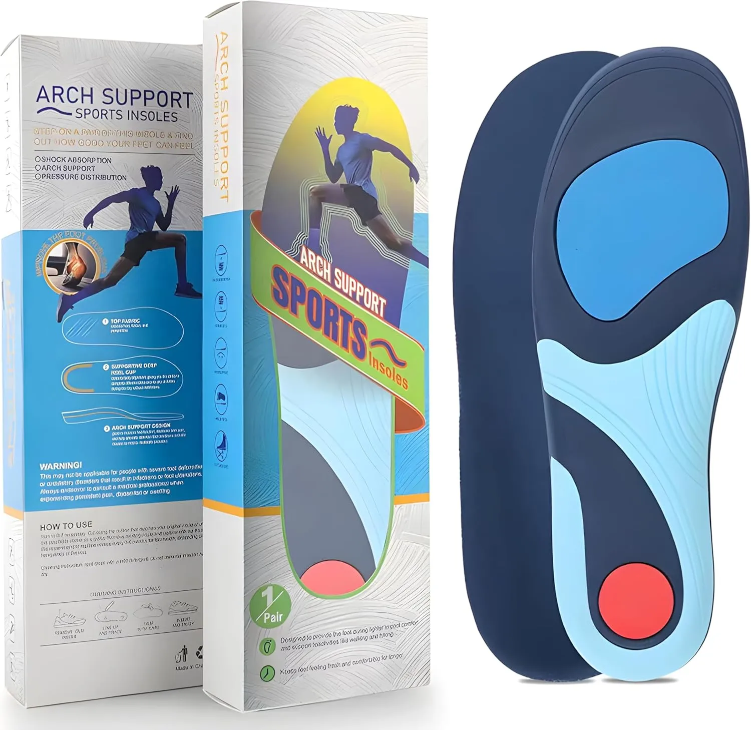Plantar Fasciitis Insoles, Heavy Duty High Arch Support Orthotic Insoles for Plantar Fasciitis Pain Relief Flat Feet Orthotic Inserts for Men and Women-XS