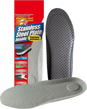 Puncture Resistant Stainless Steel Insole with Shock-Absorbing Cushion Suitable for Work Boots and Safety Shoes (Size XL: 10.6–11.0 inches)
