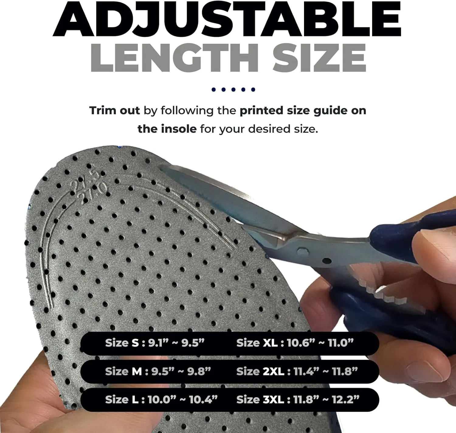 Puncture Resistant Stainless Steel Insole with Shock-Absorbing Cushion Suitable for Work Boots and Safety Shoes (Size XL: 10.6–11.0 inches)