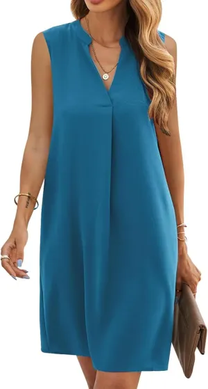 QACOHU 2025 Summer Dresses for Women Sleeveless Beach Floral Tshirt Sundress Casual Tank Dress S-2XL