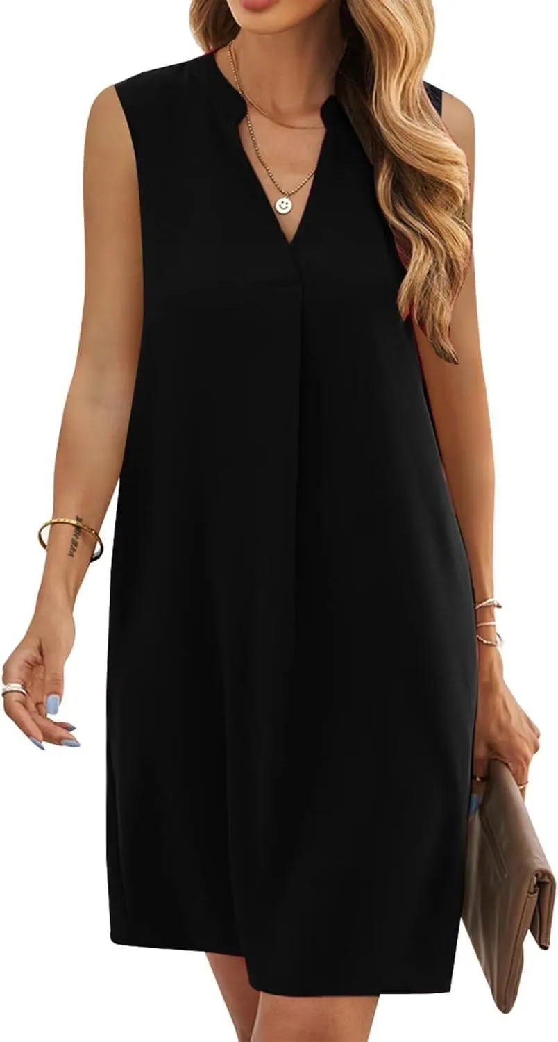 QACOHU 2025 Summer Dresses for Women Sleeveless Beach Floral Tshirt Sundress Casual Tank Dress S-2XL