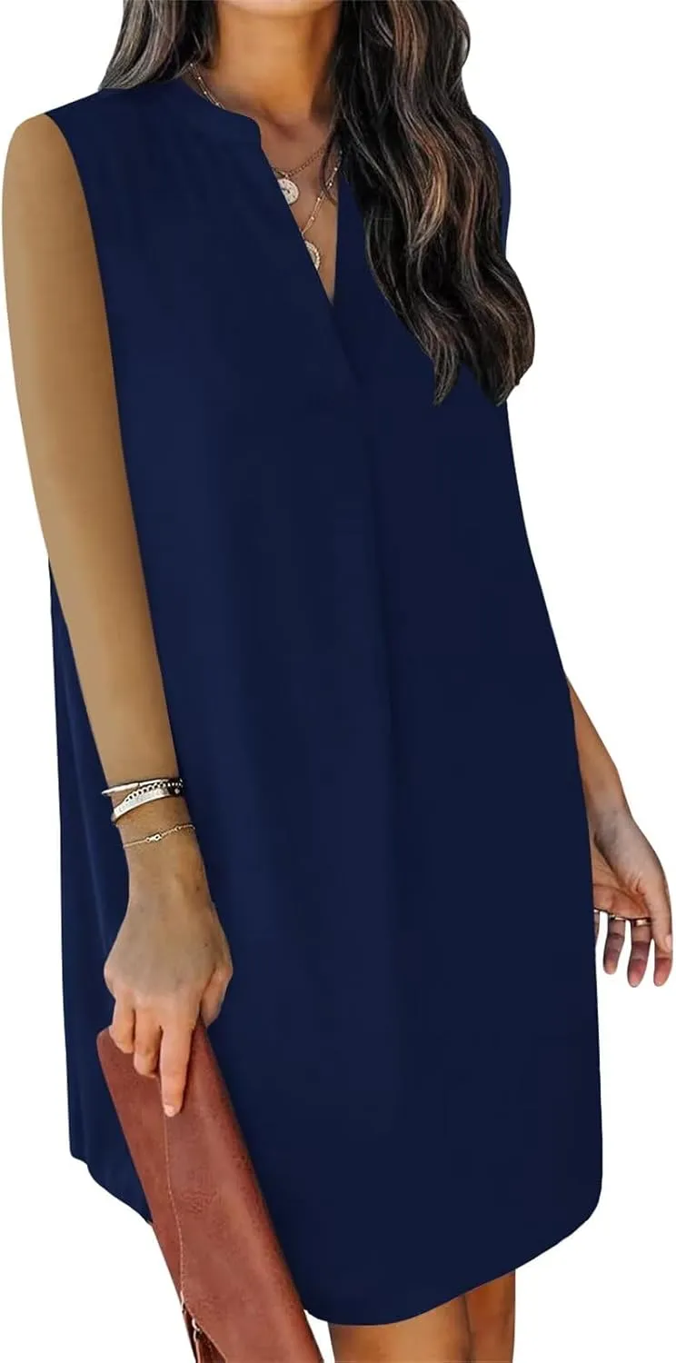 QACOHU 2025 Summer Dresses for Women Sleeveless Beach Floral Tshirt Sundress Casual Tank Dress S-2XL