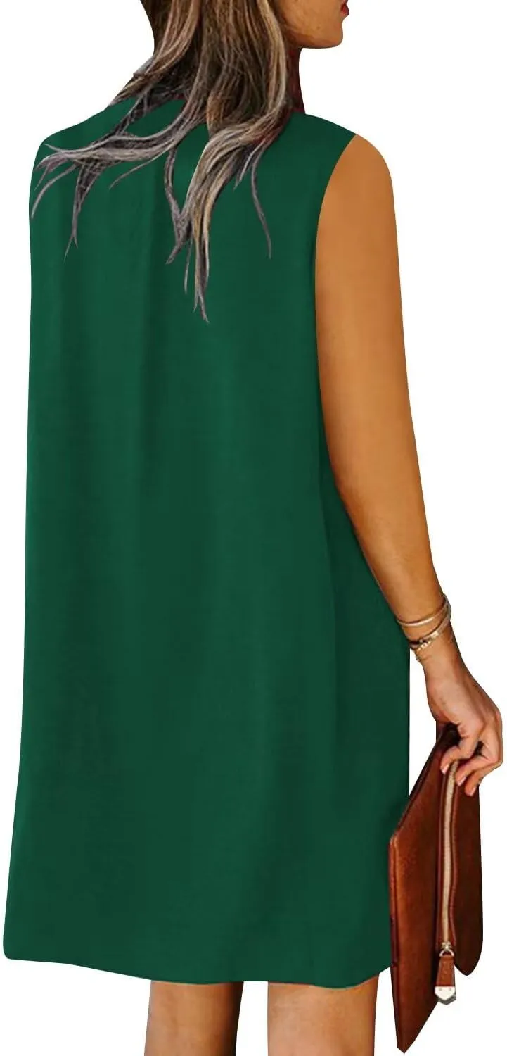 QACOHU 2025 Summer Dresses for Women Sleeveless Beach Floral Tshirt Sundress Casual Tank Dress S-2XL
