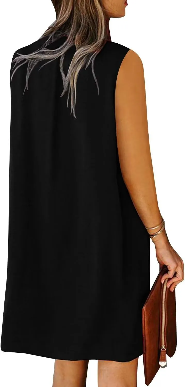 QACOHU 2025 Summer Dresses for Women Sleeveless Beach Floral Tshirt Sundress Casual Tank Dress S-2XL