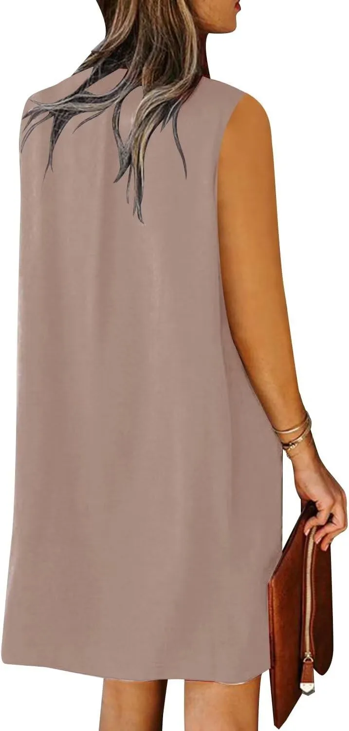 QACOHU 2025 Summer Dresses for Women Sleeveless Beach Floral Tshirt Sundress Casual Tank Dress S-2XL