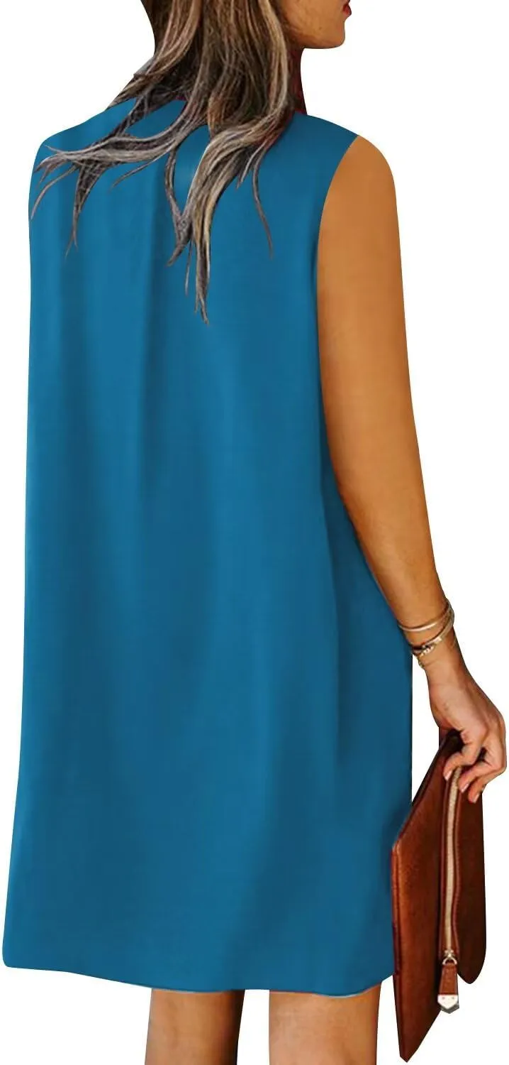 QACOHU 2025 Summer Dresses for Women Sleeveless Beach Floral Tshirt Sundress Casual Tank Dress S-2XL