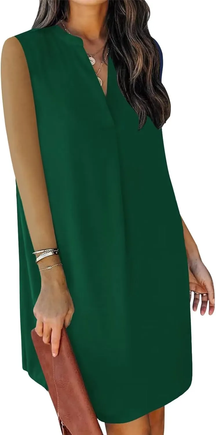 QACOHU 2025 Summer Dresses for Women Sleeveless Beach Floral Tshirt Sundress Casual Tank Dress S-2XL