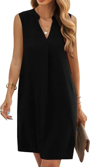 QACOHU 2025 Summer Dresses for Women Sleeveless Beach Floral Tshirt Sundress Casual Tank Dress S-2XL
