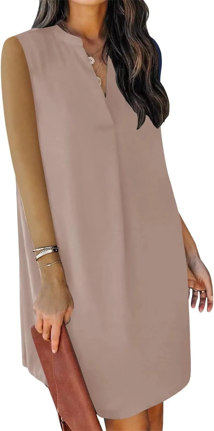 QACOHU 2025 Summer Dresses for Women Sleeveless Beach Floral Tshirt Sundress Casual Tank Dress S-2XL