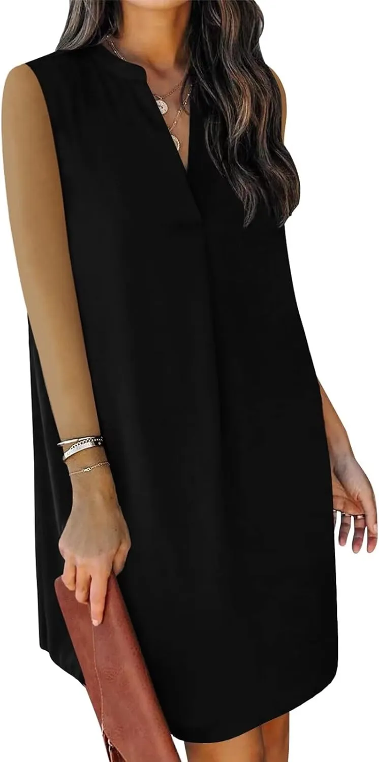 QACOHU 2025 Summer Dresses for Women Sleeveless Beach Floral Tshirt Sundress Casual Tank Dress S-2XL