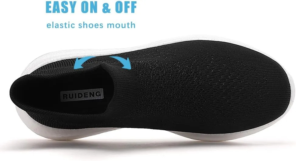 RUIDENG Walking Shoes for Women Nurse Slip Resistant Work Running Sneakers Loafers Platform Sneakers Comfortable Weight Light