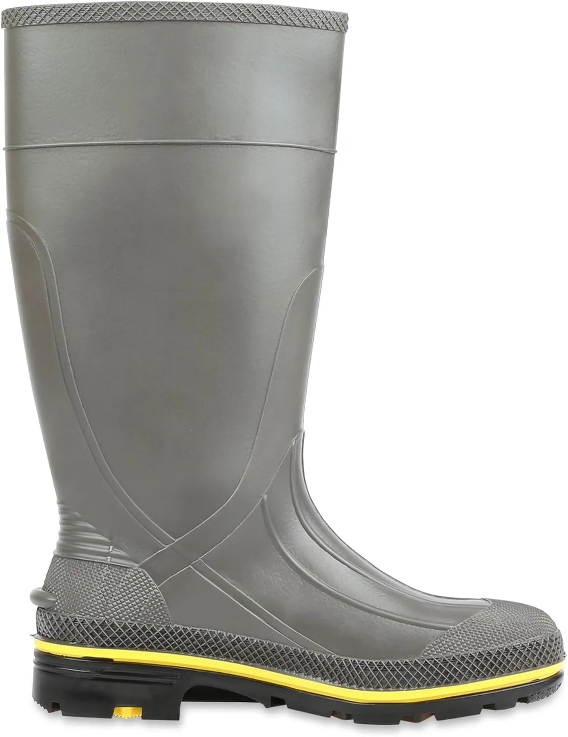 Servus Pro 15" PVC Chemical-Resistant Steel Toe Men's Work Boots, Gray, Yellow & Black (75101)