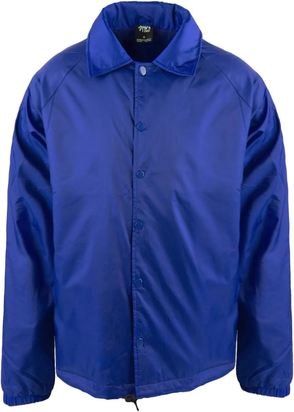 Shaka Wear Men’s Coach Jacket – Classic Windbreaker Nylon Water Resistance Relaxed Fit Snaps Blank Coat