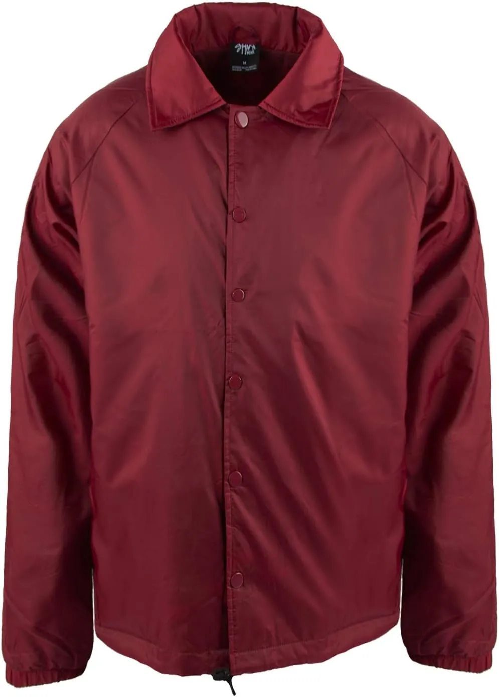 Shaka Wear Men’s Coach Jacket – Classic Windbreaker Nylon Water Resistance Relaxed Fit Snaps Blank Coat
