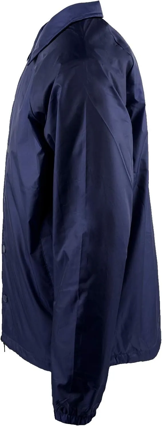 Shaka Wear Men’s Coach Jacket – Classic Windbreaker Nylon Water Resistance Relaxed Fit Snaps Blank Coat