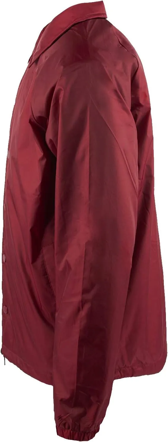 Shaka Wear Men’s Coach Jacket – Classic Windbreaker Nylon Water Resistance Relaxed Fit Snaps Blank Coat