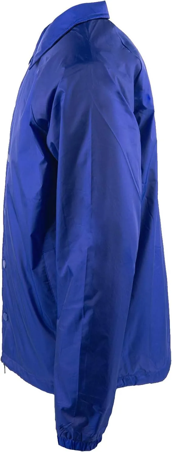 Shaka Wear Men’s Coach Jacket – Classic Windbreaker Nylon Water Resistance Relaxed Fit Snaps Blank Coat