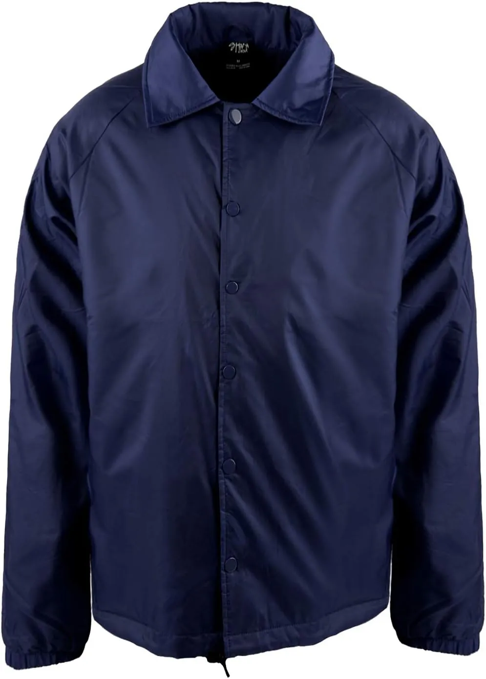 Shaka Wear Men’s Coach Jacket – Classic Windbreaker Nylon Water Resistance Relaxed Fit Snaps Blank Coat