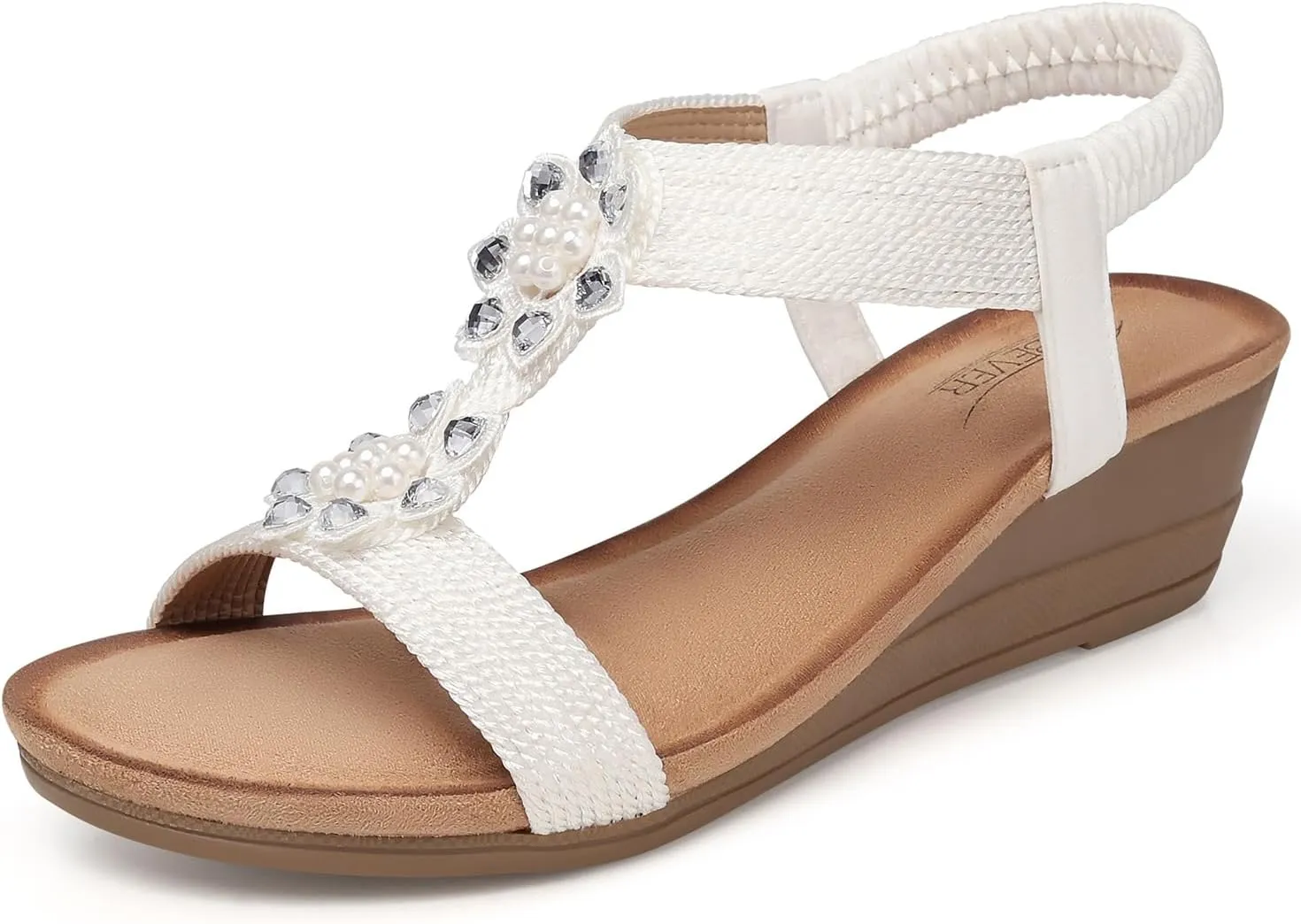 SHIBEVER Wedge Sandals for Women Dressy: Summer Low Wedges Comfortable Open Toe Sandals