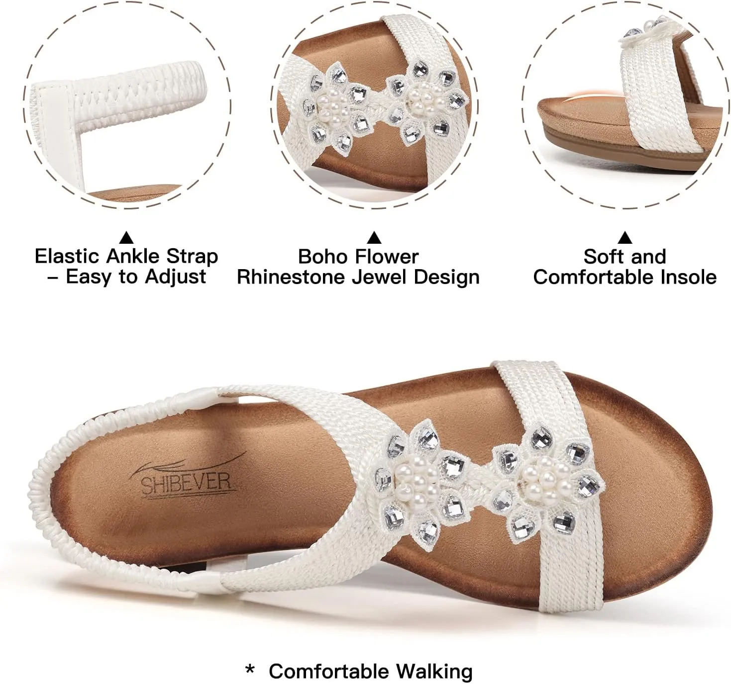 SHIBEVER Wedge Sandals for Women Dressy: Summer Low Wedges Comfortable Open Toe Sandals