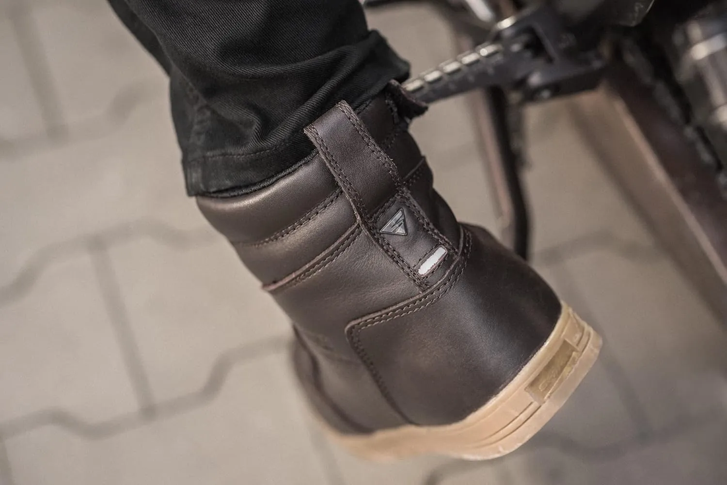 SHIMA Blake Motorcycle Shoes for men - Leather, Breathable, Reinforced Street Riding Shoes with Side Zipper