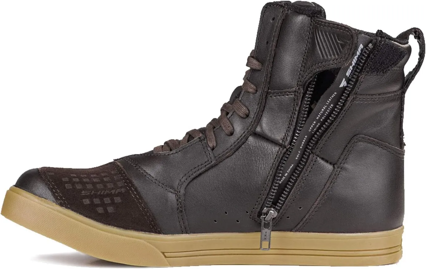 SHIMA Blake Motorcycle Shoes for men - Leather, Breathable, Reinforced Street Riding Shoes with Side Zipper