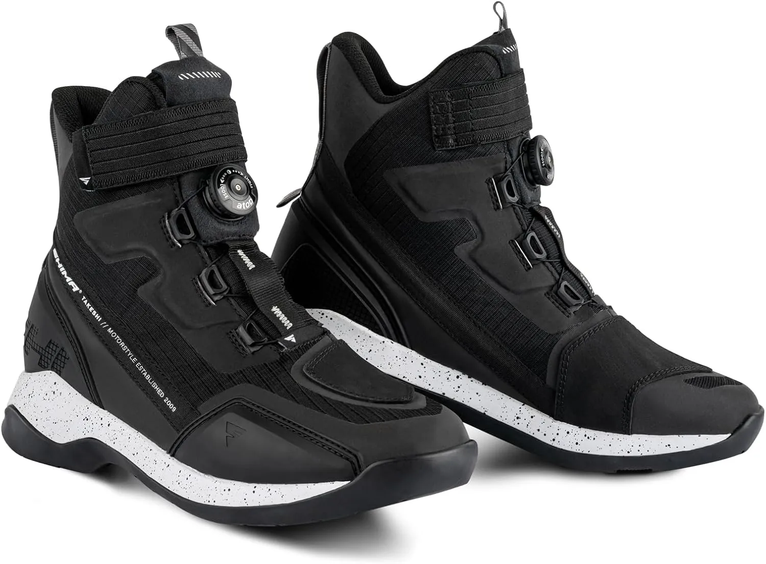SHIMA TAKESHI VENT, Motorcycle Shoes for Men - Breathable, Reinforced Street Riding Shoes with ATOP Closure System, Ankle Support, Anti-Slip Sole, Gear Pad (Black, 11.5)