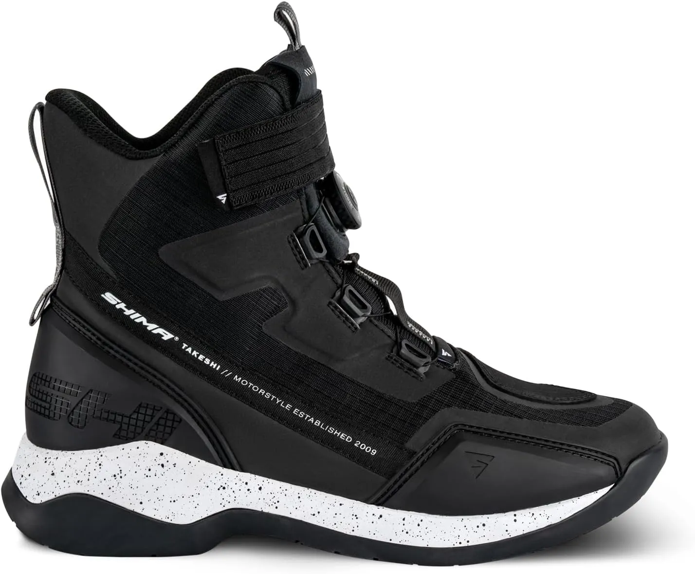 SHIMA TAKESHI VENT, Motorcycle Shoes for Men - Breathable, Reinforced Street Riding Shoes with ATOP Closure System, Ankle Support, Anti-Slip Sole, Gear Pad (Black, 11.5)