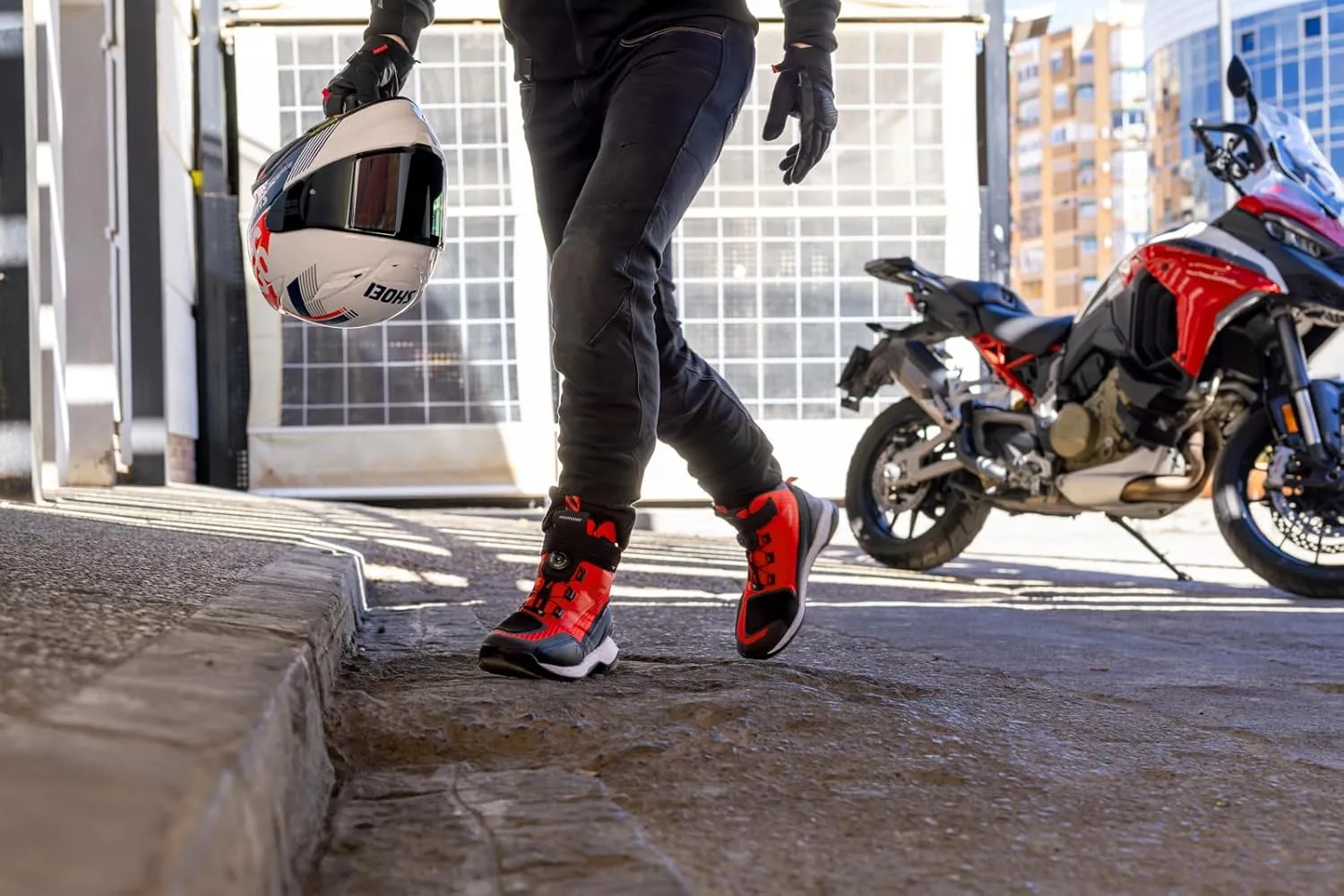 SHIMA TAKESHI VENT, Motorcycle Shoes for Men - Breathable, Reinforced Street Riding Shoes with ATOP Closure System, Ankle Support, Anti-Slip Sole, Gear Pad (Camo, 9.5)