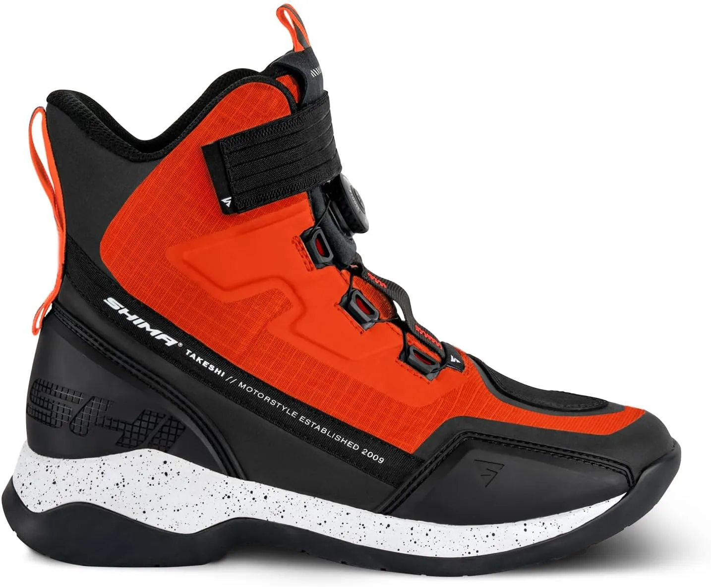SHIMA TAKESHI VENT, Motorcycle Shoes for Men - Breathable, Reinforced Street Riding Shoes with ATOP Closure System, Ankle Support, Anti-Slip Sole, Gear Pad (Red, 10.5)
