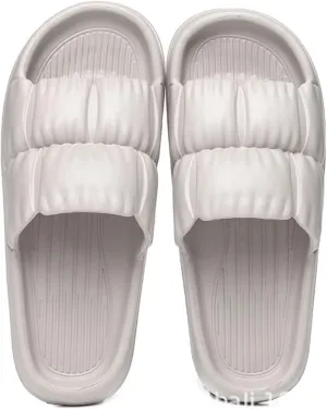 Shower Shoes Summer Pleated Petal Slippers Female Home with Silent Sandals Fashion Female Outdoor Slippers Bathroom Shower Slippers