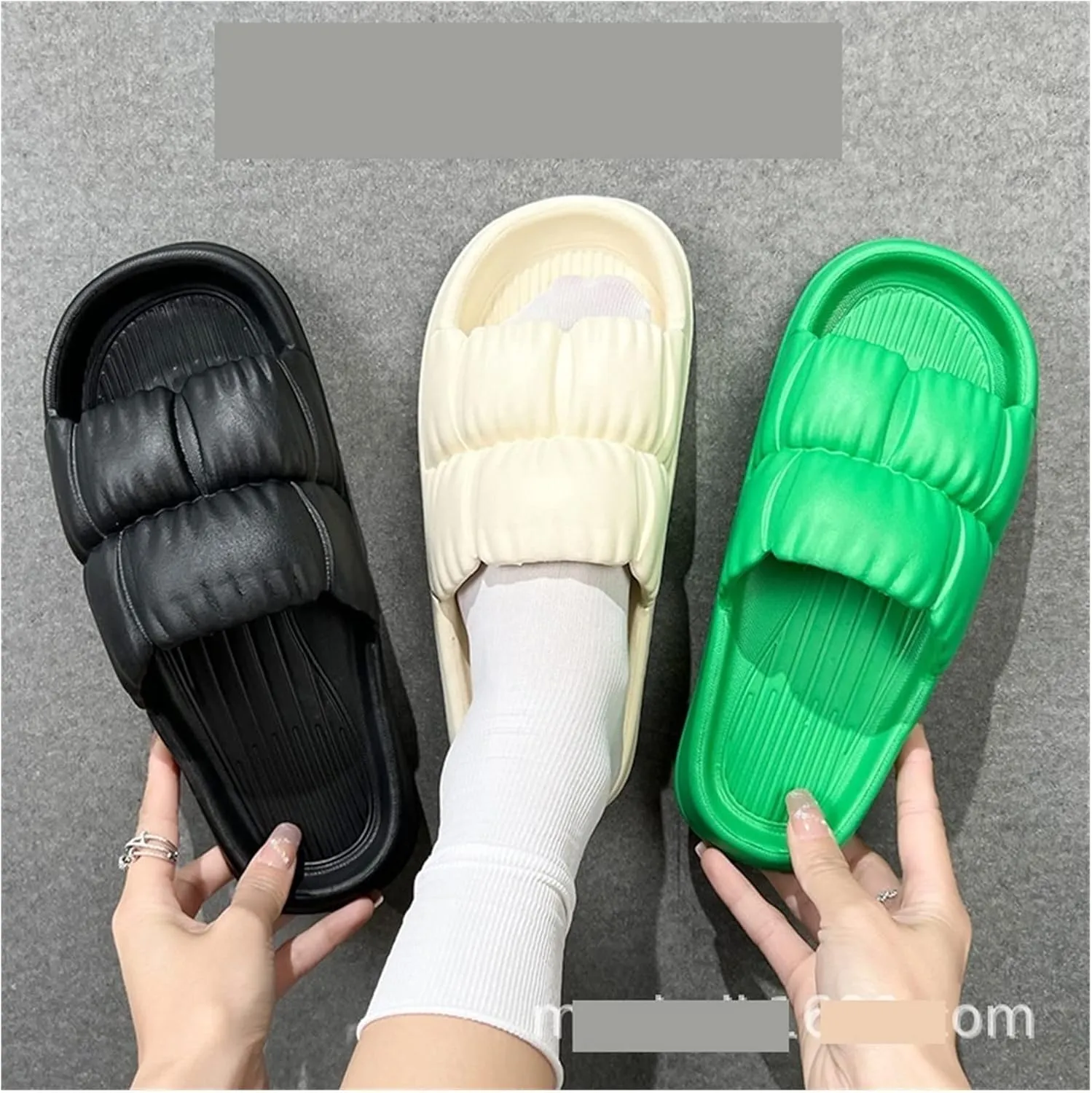 Shower Shoes Summer Pleated Petal Slippers Female Home with Silent Sandals Fashion Female Outdoor Slippers Bathroom Shower Slippers