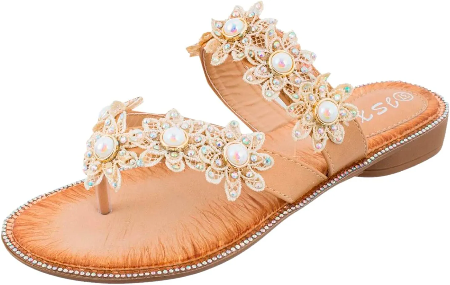 Slide Sandals Womennew Handmade Flower Round Toe Flip Flops Fashion Sandals Women Wedge Sandals for Women