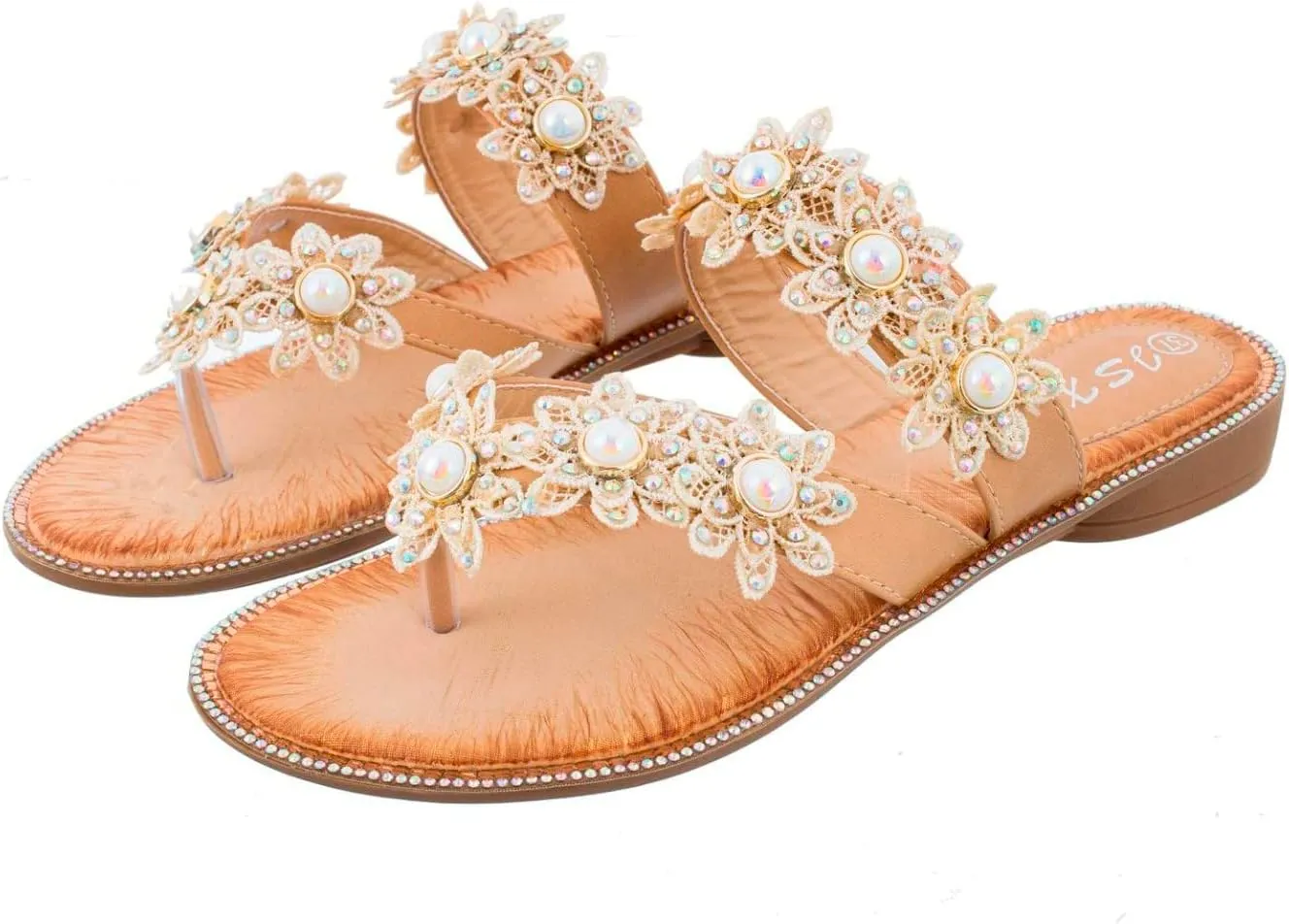 Slide Sandals Womennew Handmade Flower Round Toe Flip Flops Fashion Sandals Women Wedge Sandals for Women