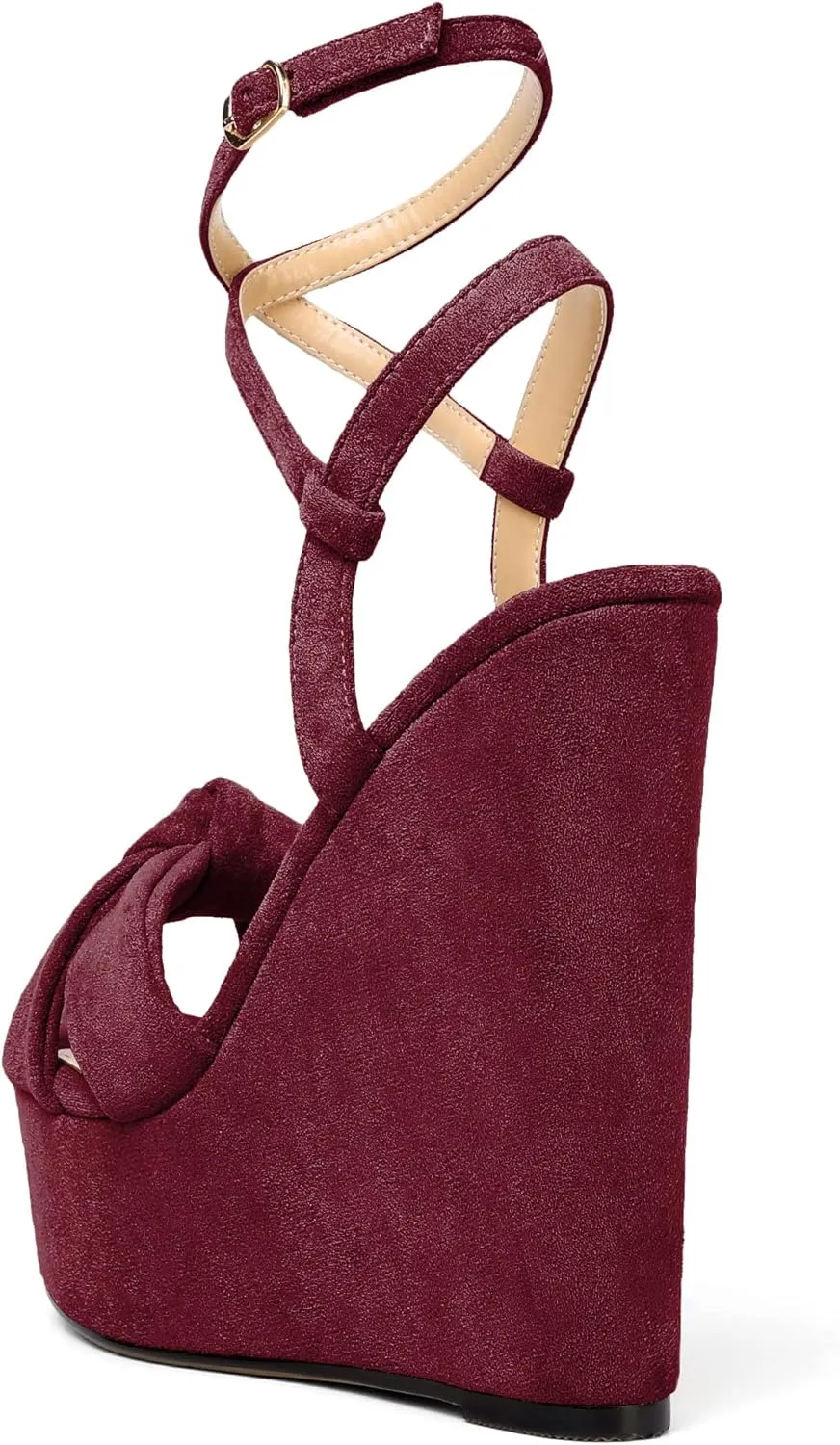 Soireelady Women's Sandals Wedge High Heels Open Toe Crisscross Strap Heeled Sandals Sexy Dressy Heels for Party, Evening and Nightclub