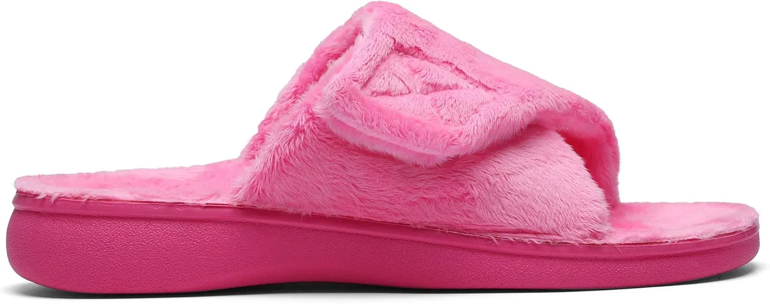 SOLLBEAM Women's Plantar Fasciitis Fuzzy House Orthopedic Adjustable Slippers With Arch Support Orthotic Heel Cup Sandals For Ladies