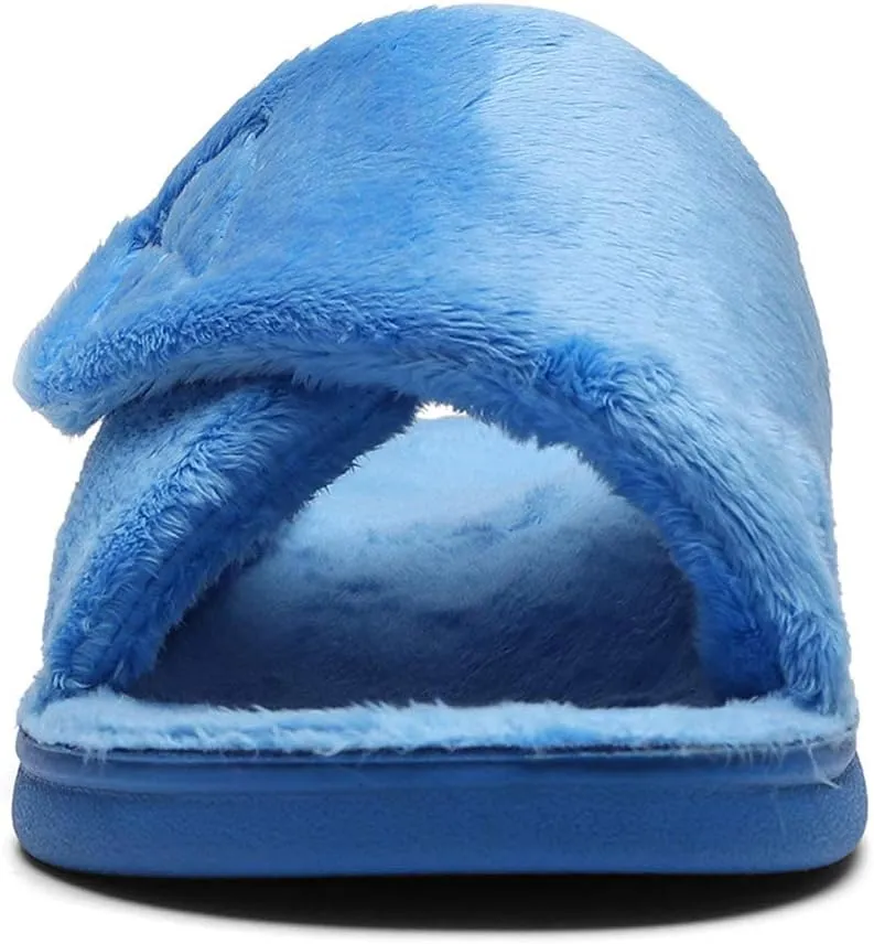 SOLLBEAM Women's Plantar Fasciitis Fuzzy House Orthopedic Adjustable Slippers With Arch Support Orthotic Heel Cup Sandals For Ladies