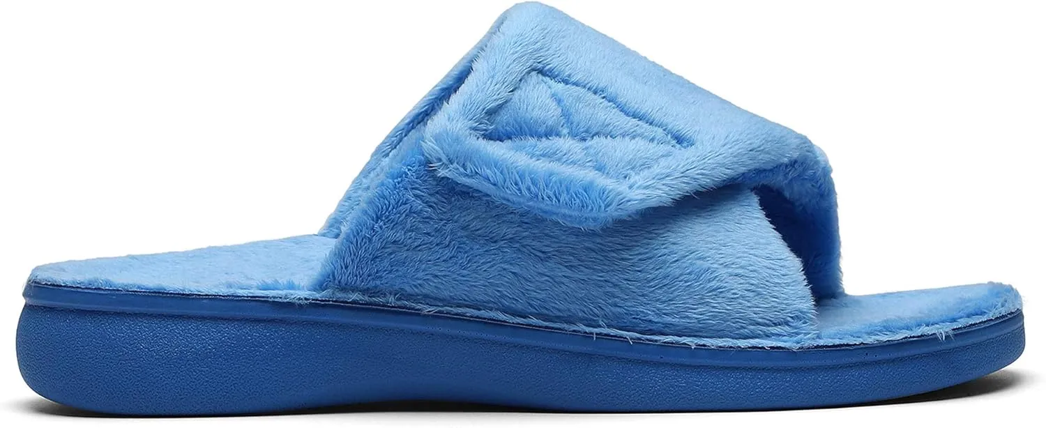 SOLLBEAM Women's Plantar Fasciitis Fuzzy House Orthopedic Adjustable Slippers With Arch Support Orthotic Heel Cup Sandals For Ladies