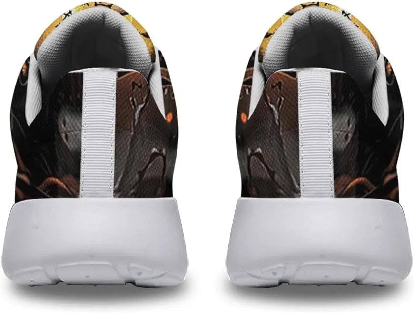 Sonzj-II Halloween Print Walking Shoes Casual Mesh Breathable Lace Up Running Sneakers for Men Women