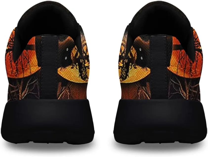 Sonzj-II Halloween Print Walking Shoes Casual Mesh Breathable Lace Up Running Sneakers for Men Women