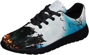 Sonzj-II Halloween Print Walking Shoes Casual Mesh Breathable Lace Up Running Sneakers for Men Women