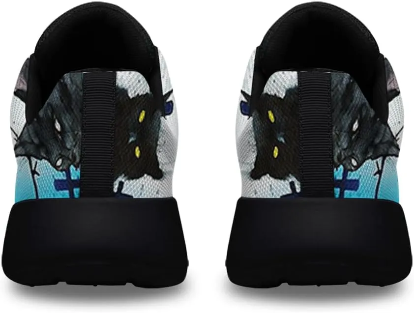 Sonzj-II Halloween Print Walking Shoes Casual Mesh Breathable Lace Up Running Sneakers for Men Women