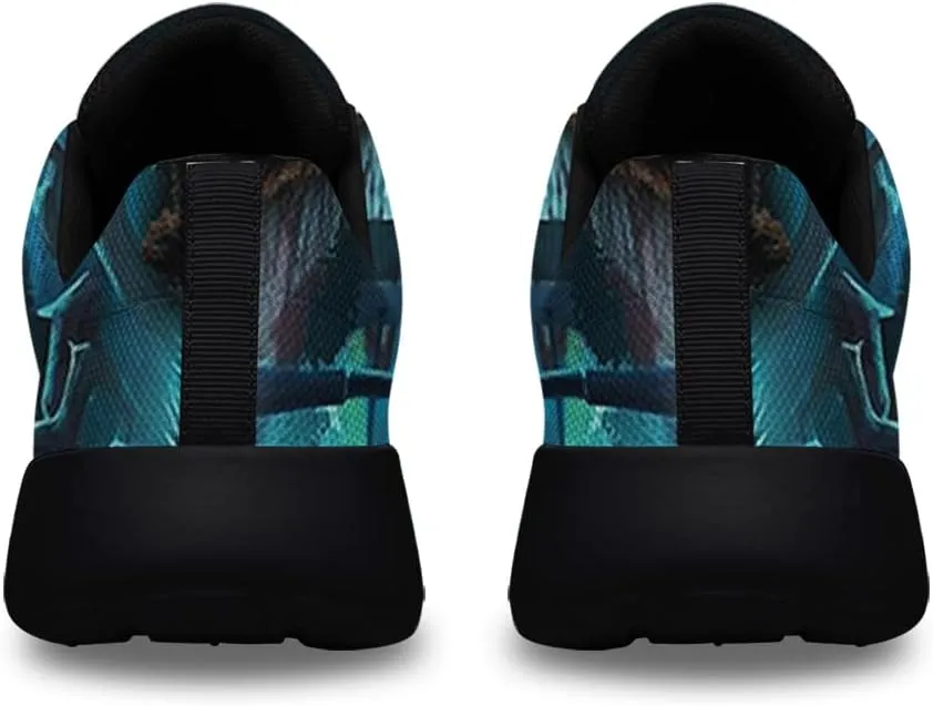 Sonzj-II Halloween Print Walking Shoes Casual Mesh Breathable Lace Up Running Sneakers for Men Women