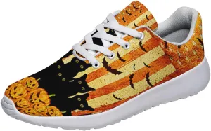 Sonzj-II Halloween Print Walking Shoes Casual Mesh Breathable Lace Up Running Sneakers for Men Women