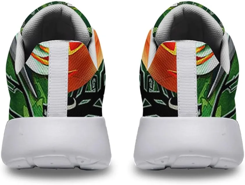 Sonzj-II Halloween Shoes for Women Men, Pumpkin Print Lace Up Walking Sneakers, Running Shoes Gym Sports Athletic Trail Sneakers