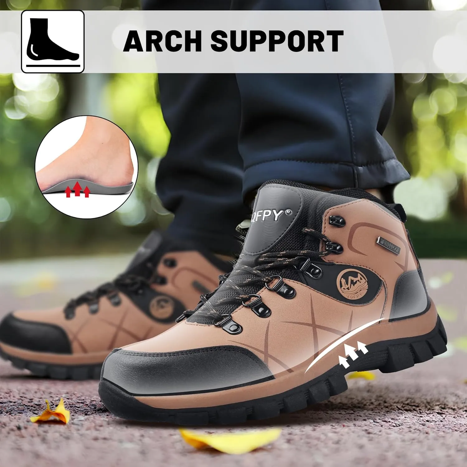 Steel Toe Boots for Men and Women Waterproof Lightweight Work Safety Shoes Puncture Proof Slip Resistant Indestructible Outdoor Hiking Construction Work Utility Boots