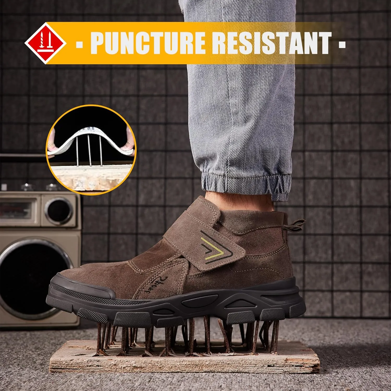 Steel Toe Boots for Men Safety Work Welding Industrial Indestructible Construction Non Slip Resistant Shoes